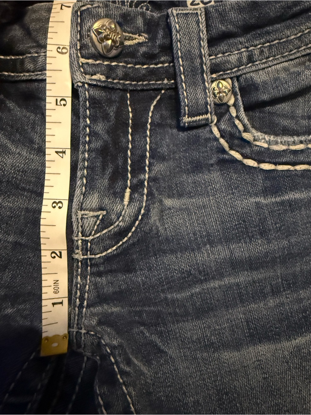 Miss Me Dark Wash Denim Jeans with Embroidered Waistband - Picture 8 of 15